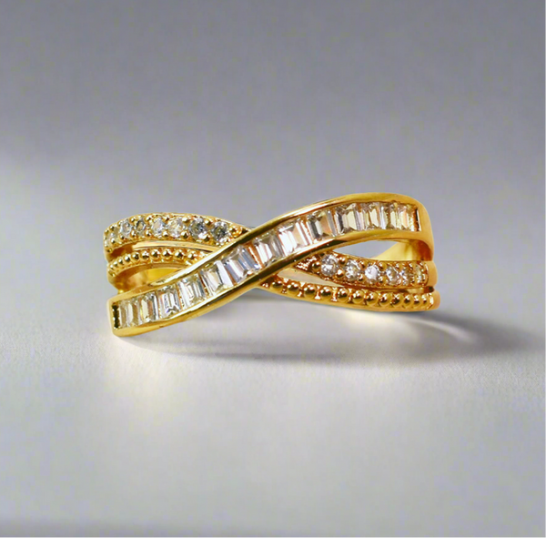 Radiant Elegance: Zircon Crossover Ring