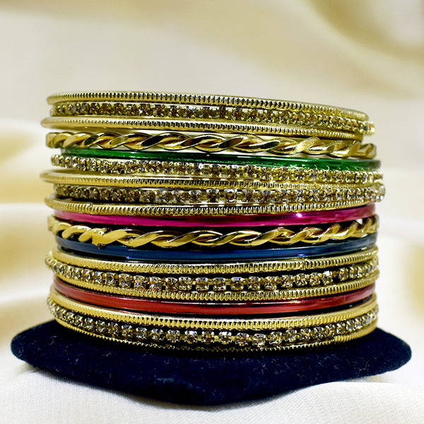 RadiantHues Bangles: A Golden Multicolor Affair