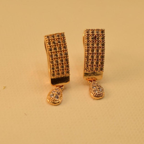 Classic Elegance: Gold-Plated Real Stone Earrings