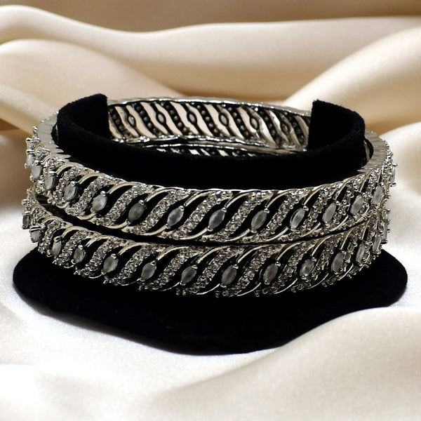 Timeless Duo: Set of 2 Silver AD Bangles