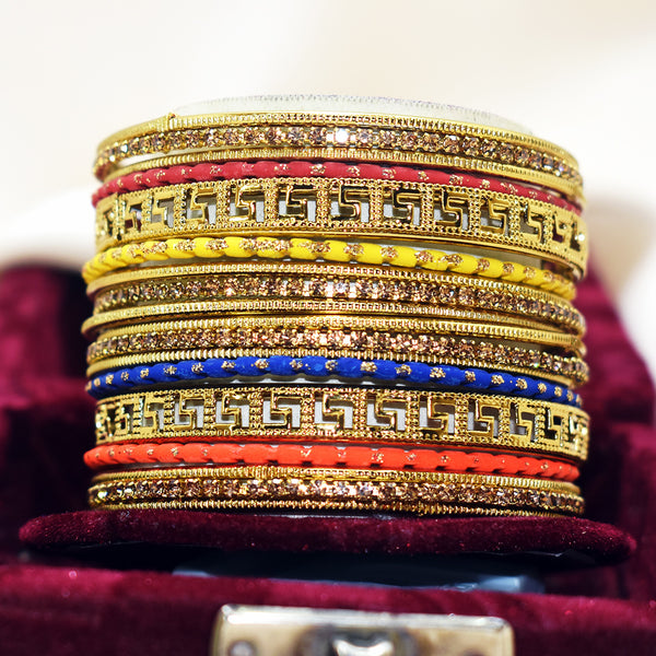 Celebrating Tradition: 18-Piece Multicolor Indian Bangles