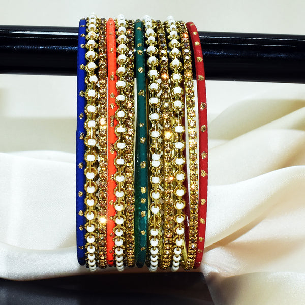 Vibrant Heritage: 13-Piece Multicolor Traditional Indian Bangles