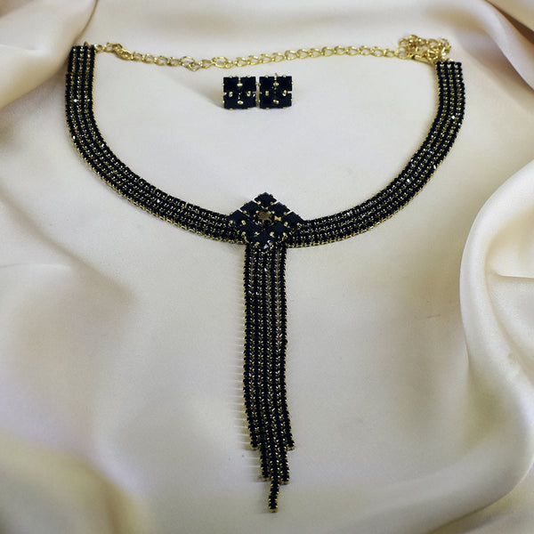 Zircon-Embellished Choker Set