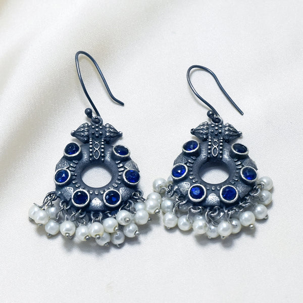 Antique Blue Stone Dangle Earrings