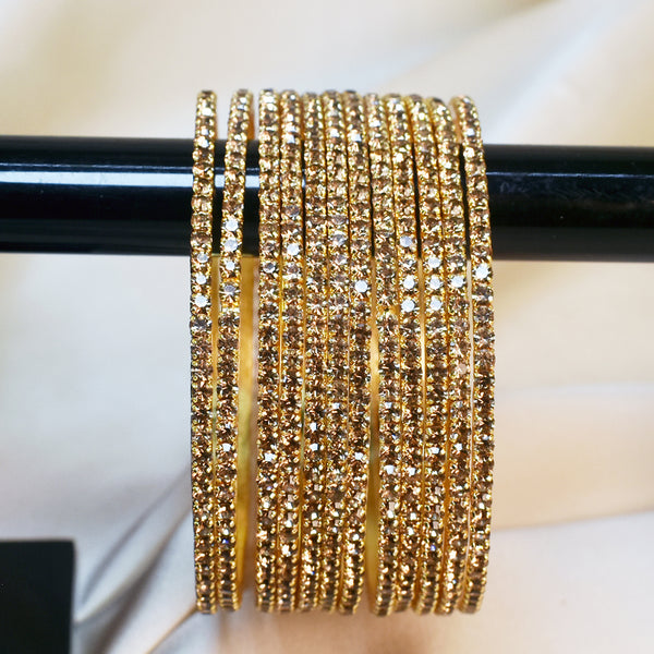 Sparkling Elegance: Golden Stone Bangles