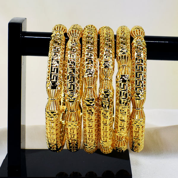 Chic and Shiny: 6 Gold-Toned Bangles Set