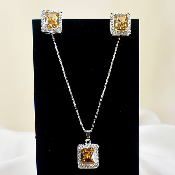 Istanbul Charm: Turkish Champagne Stone Necklace Set