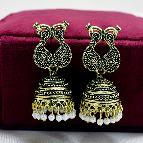 Opulent Allure: Indian Peacock Jhumka Earrings