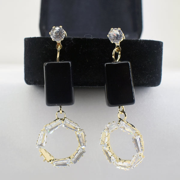 Black and White Hoop Earrings