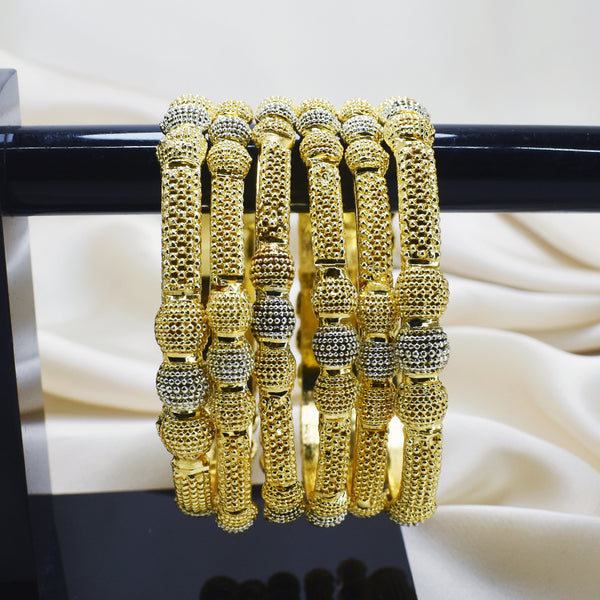 Stunning Set of 6 Gold-Plated Bangles: A Touch of Luxury for Every Occasion