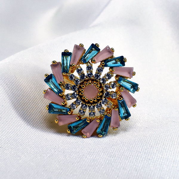 Serenity Bloom: Pink and Blue Ring