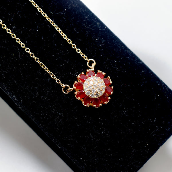 A Fashionable Cubic Zirconia Round Gold-Plated Pendant Necklace Suitable For Daily Wear By Women