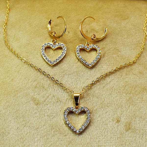 Heartfelt Affection Set: Love Heart Necklace Set"