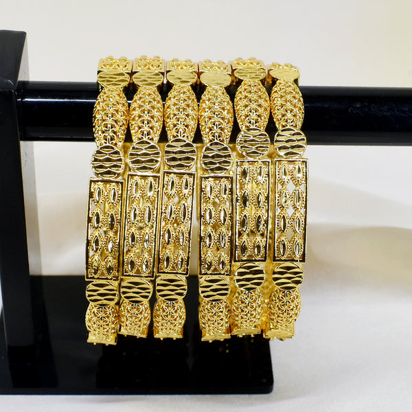 Radiant Elegance: Collection of 6 Gold-Plated Bangles