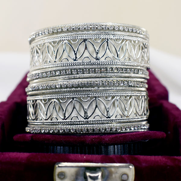 Silver Serenity Indian Bangles