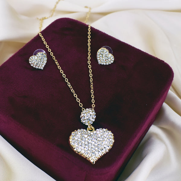 Heart's Embrace: Heart-Shaped Necklace Set