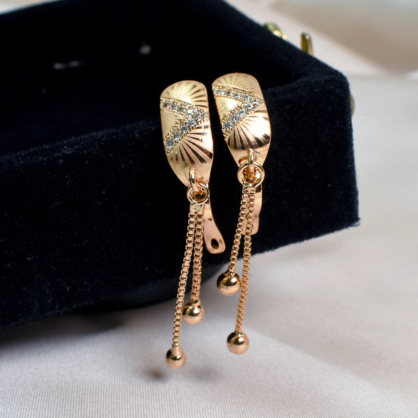 Golden Cascade: Elegant Gold-Plated Earrings