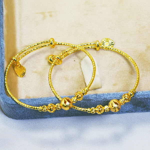 Golden Sphere Splendour: Gold-Plated Ball Bangles