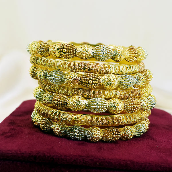 Gilded Glamour: Set of 7 Gold-Plated Bangles