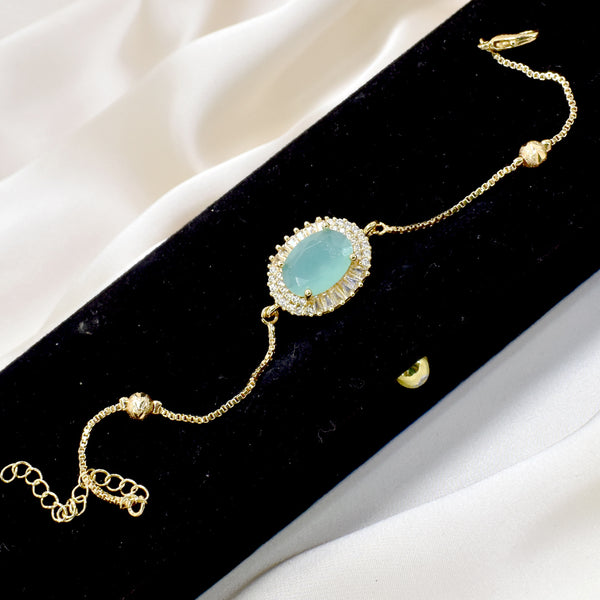 Center Aqua Stone Bracelet for Graceful Glamour