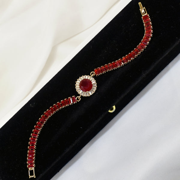 Fancy Crystal Red Zircon Bracelet