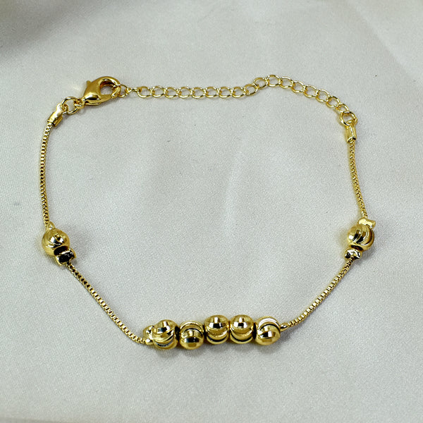 Fortune's Favor: Golden Lucky Beads Anklet