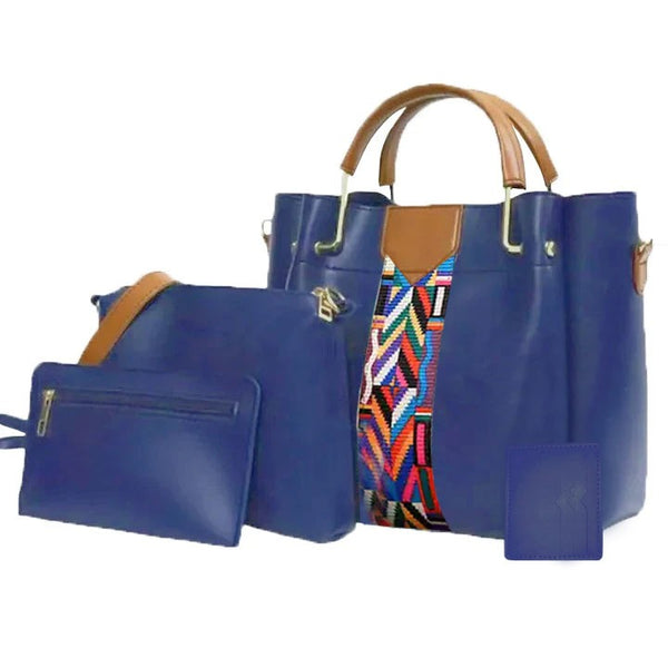 4 piece Blue Hand bag