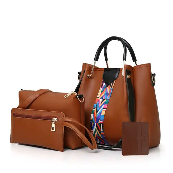 4 piece Brown Hand bag