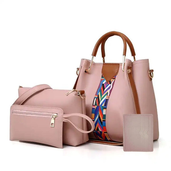 4 piece Pink Hand bag