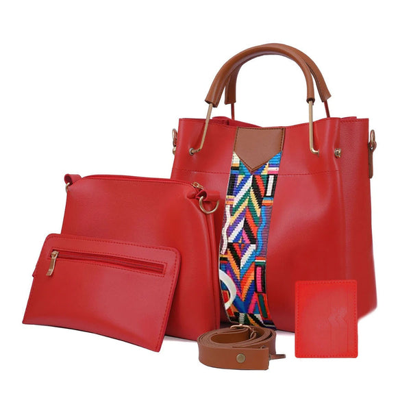 4 piece Red Hand bag