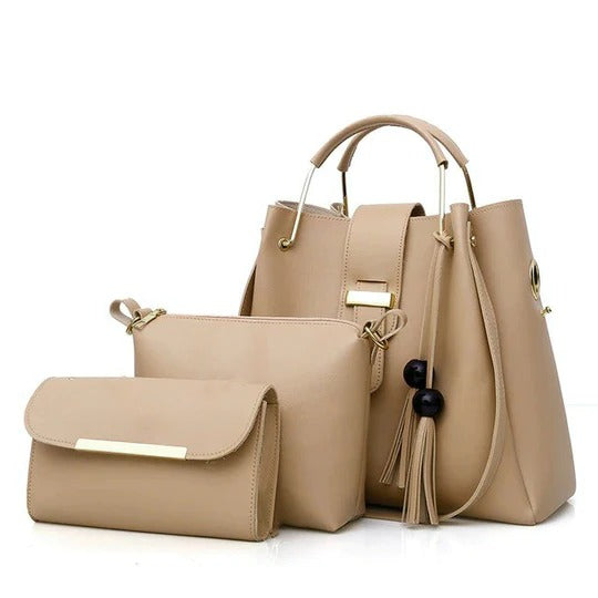 3piece Beige Hand Bag