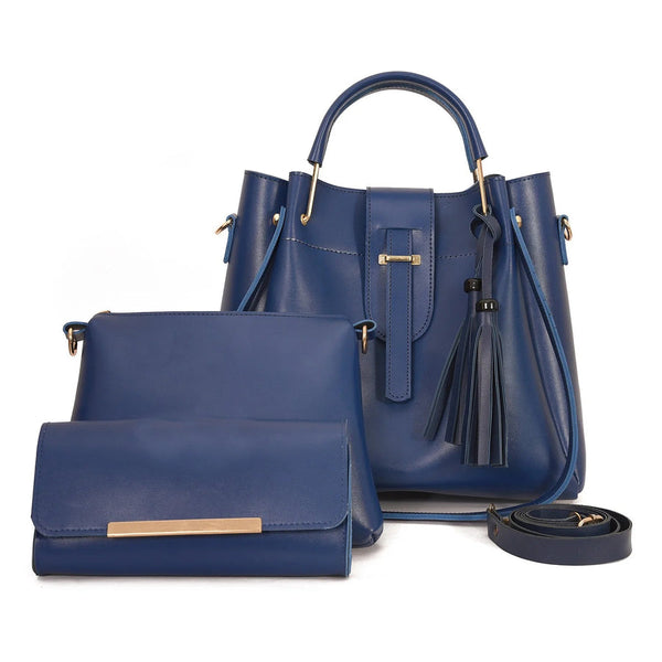 3 piece Sparkling Blue Hand Bag